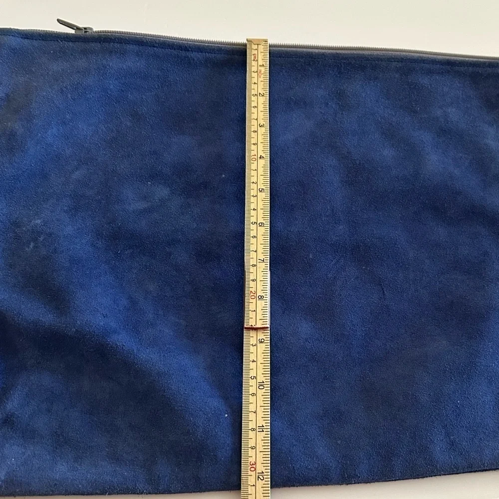 Navy Blue Suede Computer Laptop Bag